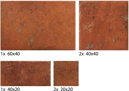 Dlažba Cir Cotto de Campiano rosso siena v dekore modulare 39 s rozmermi 40x60, 40x40, 20x40, 20x20 cm mat 1080849