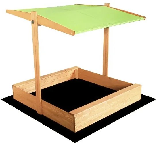 Detské pieskovisko so zelenou strieškou