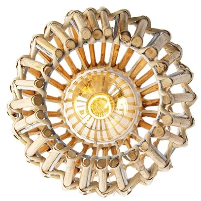 Vidiecke stropné svietidlo bambus a biele - Canna Capsule