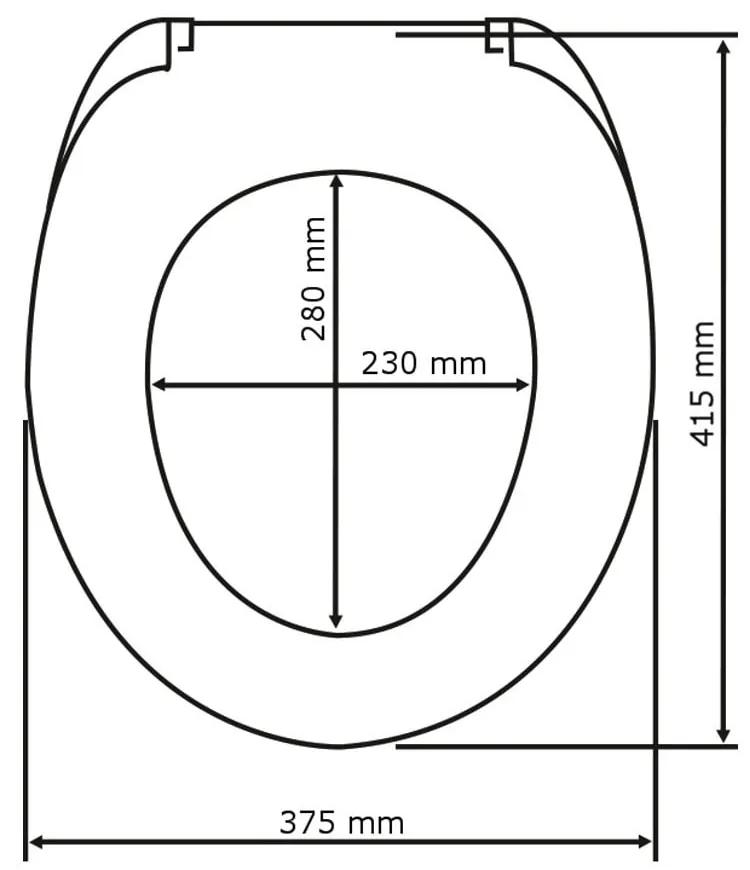 Tmavomodré WC sedadlo s jednoduchým zatváraním Wenko Samos, 44,5 x 37,5 cm
