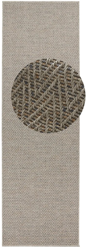 BT Carpet - Hanse Home koberce Behúň Nature 104266 Grey / Multicolor – na von aj na doma - 80x350 cm