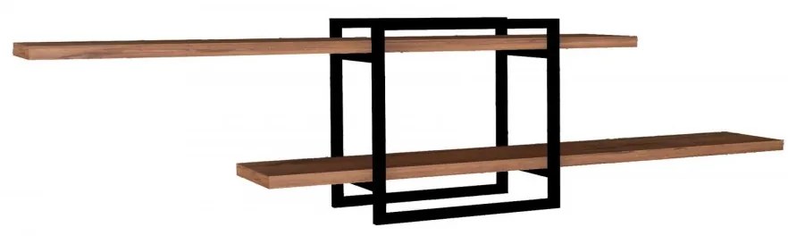 Nástenná polica Mone borovica atlantic/čierna