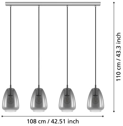 Eglo 98616 - Luster na lanku ALOBRASE 4xE27/40W/230V