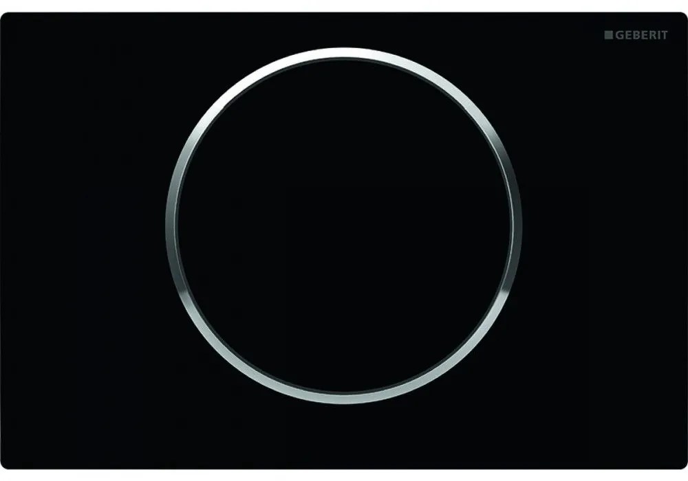 GEBERIT Sigma10 ovládacie tlačítko pre Štart - Stop splachovanie, čierna/lesklý chróm/čierna, 115.758.KM.5
