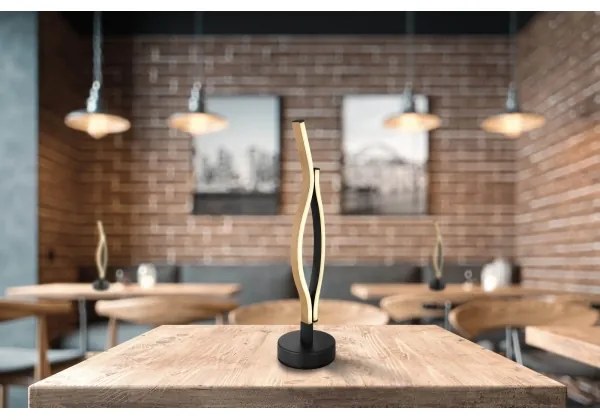 Globo 67206TW - LED Stolná lampa GERONIMO LED/12W/230V čierna/hnedá