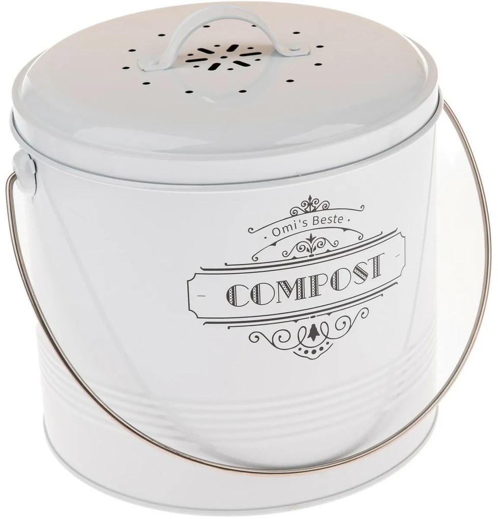 Kovová nádoba na kompost s uhlíkovým filtrom 8 l