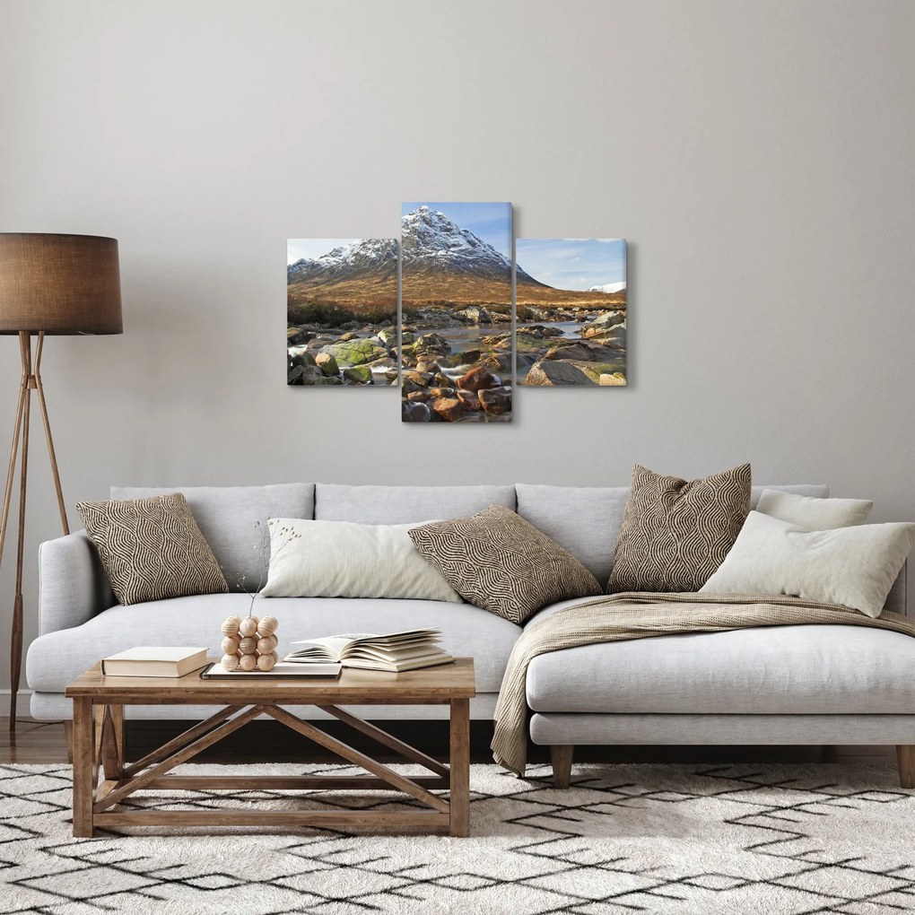 Obraz - Hora s riekou (90x60 cm)