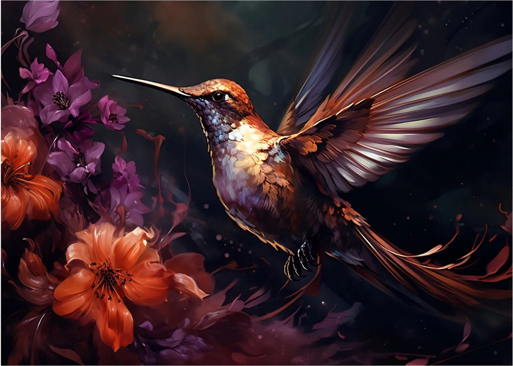 Sklenený obraz - Kolibrík (70x50 cm)