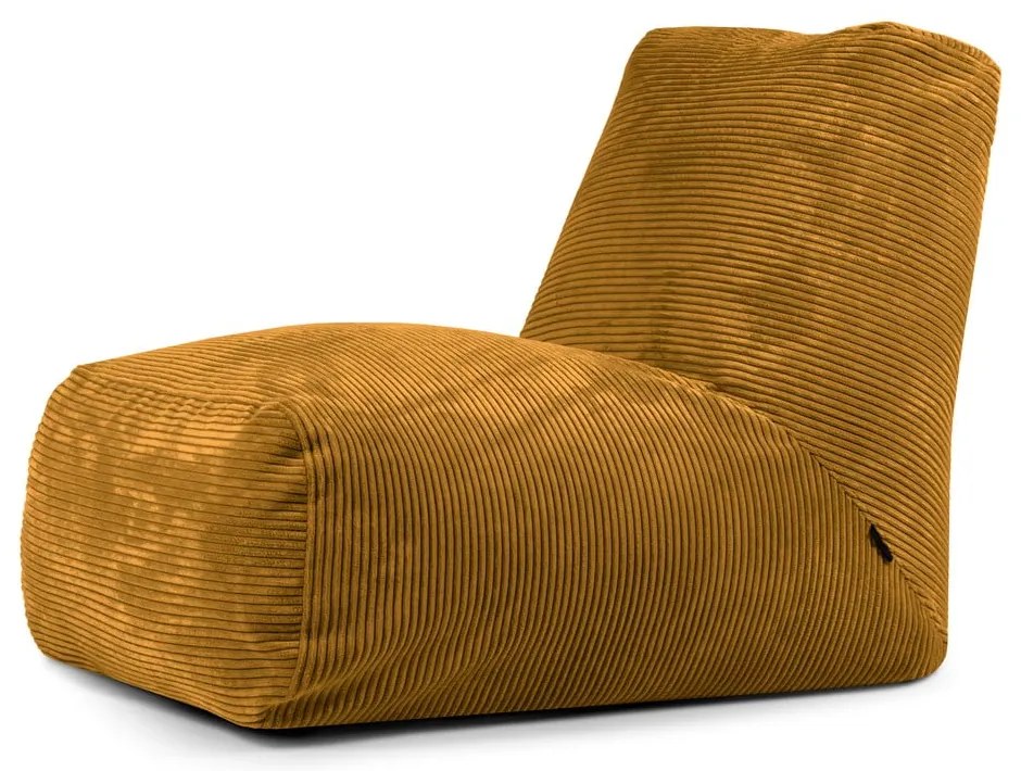 Menčestrový sedací vak v horčicovej farbe Tube – SLOWDOWN