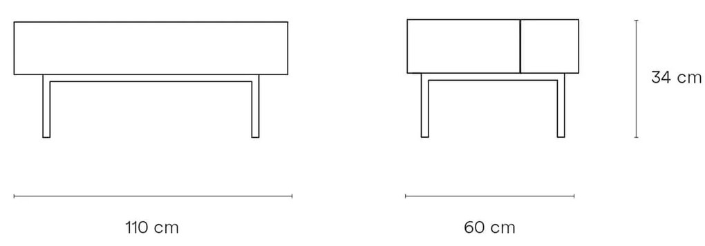 Konferenčný stolík so zásuvkami arista čierny 110 x 60 MUZZA