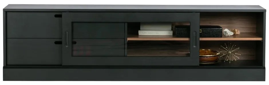 Čierny TV stolík z borovicového dreva 180x50 cm James – WOOOD