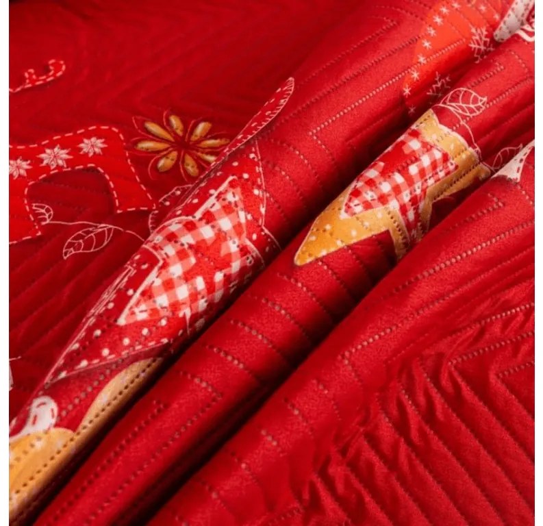 Prehoz na posteľ RETRO RENDEER, červený Rozmer: 220 x 240 cm