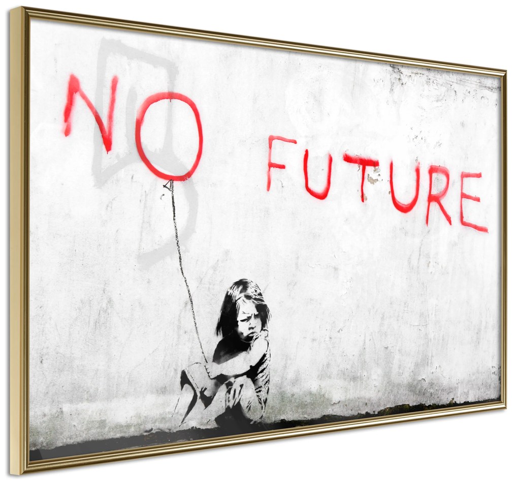 Artgeist Plagát - No Future [Poster] Veľkosť: 30x20, Verzia: Zlatý rám s passe-partout