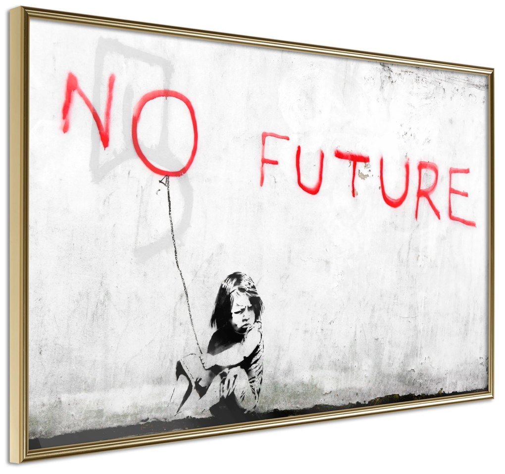 Artgeist Plagát - No Future [Poster] Veľkosť: 60x40, Verzia: Zlatý rám s passe-partout