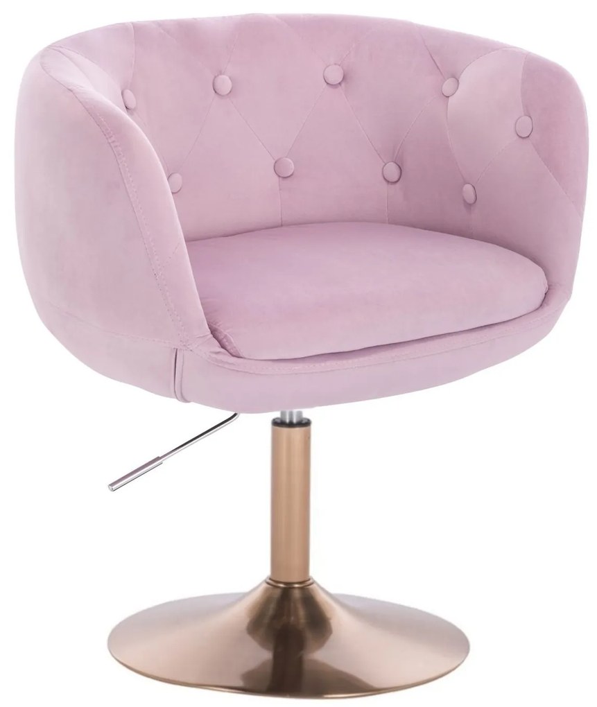 LuxuryForm DESIGN Kreslo MONTANA VELUR na zlatom tanieri - levanduľa