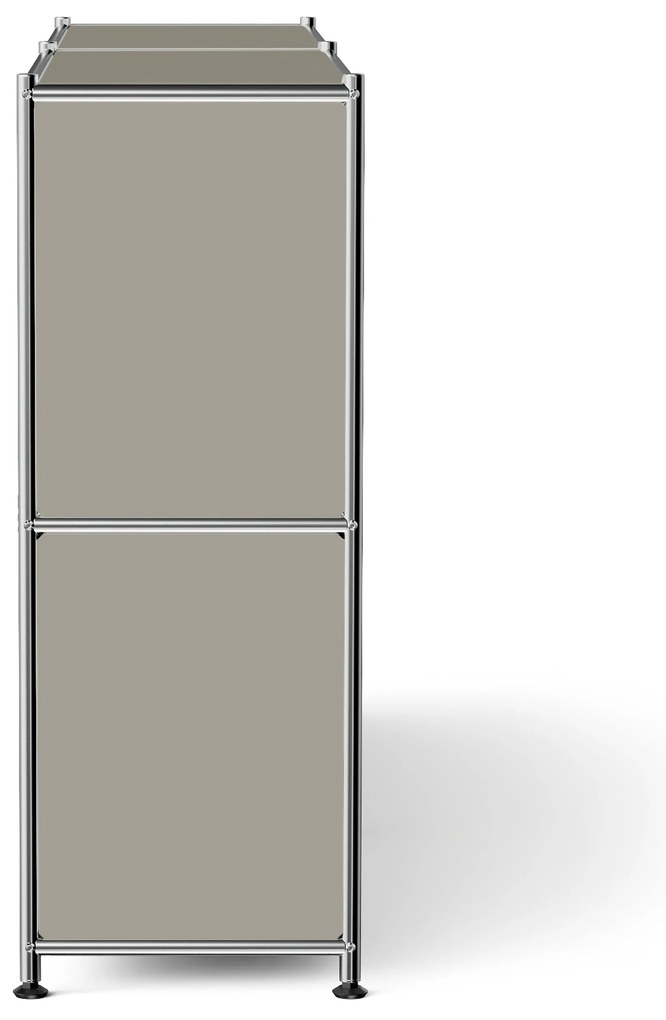 Kovový regál »CN3 Slim Line« s 2 nastaviteľnými výklopnými priečinkami, svetlosivý