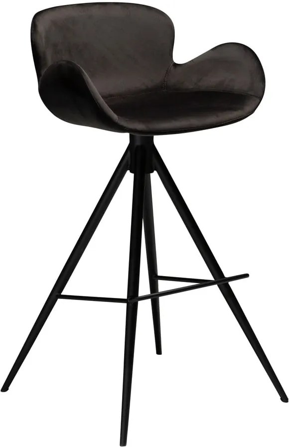 Čierna barová stolička DAN–FORM Denmark Gaia Velvet, výška 98 cm