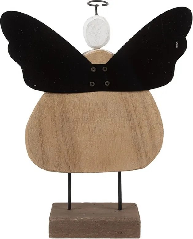 Dekorácia drevená figúrka anjel so srdiečkom Angel Rustic L - 20*6*25 cm
