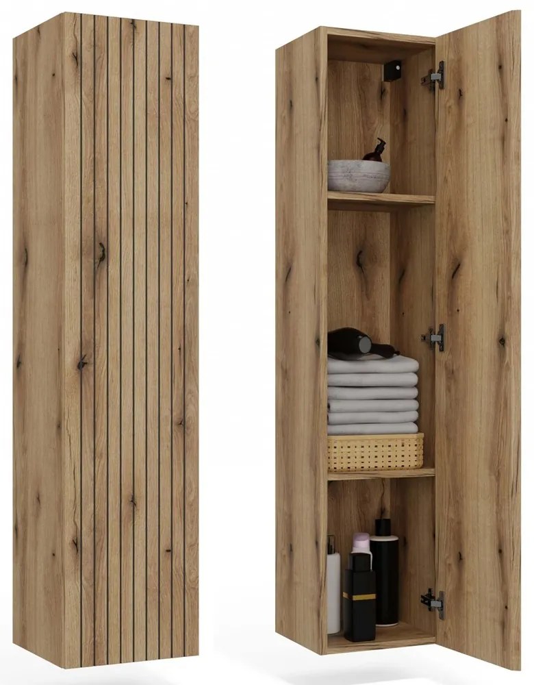 Závěsná koupelnová skříňka Ryfo 31 cm dub evoke