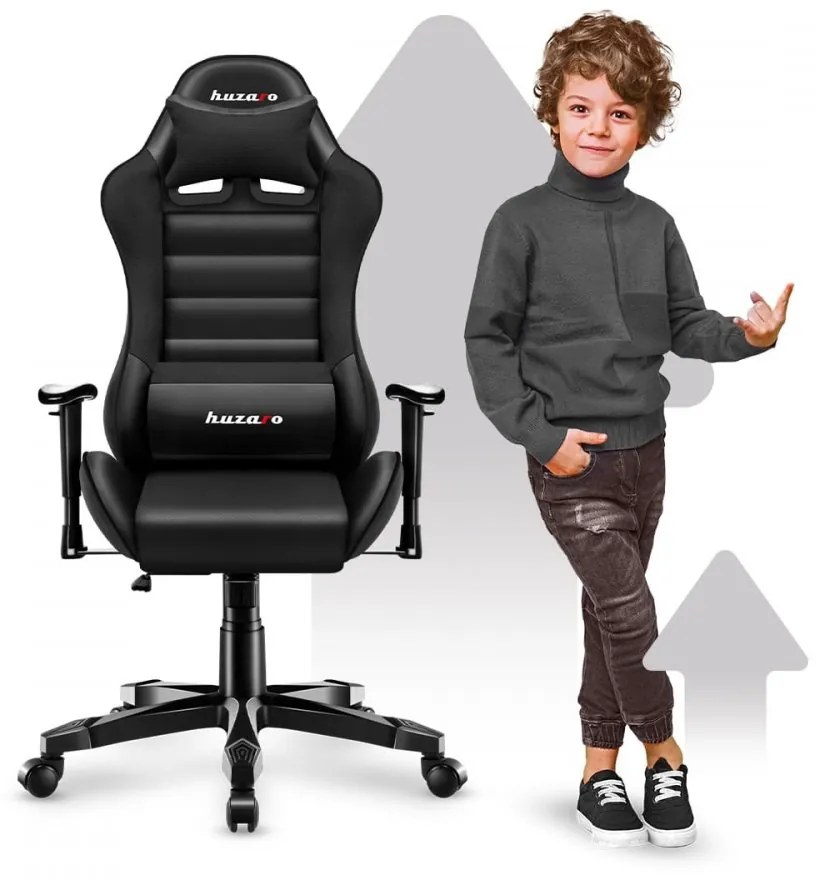 Ergonomické čierne herné kreslo pre teenegerov