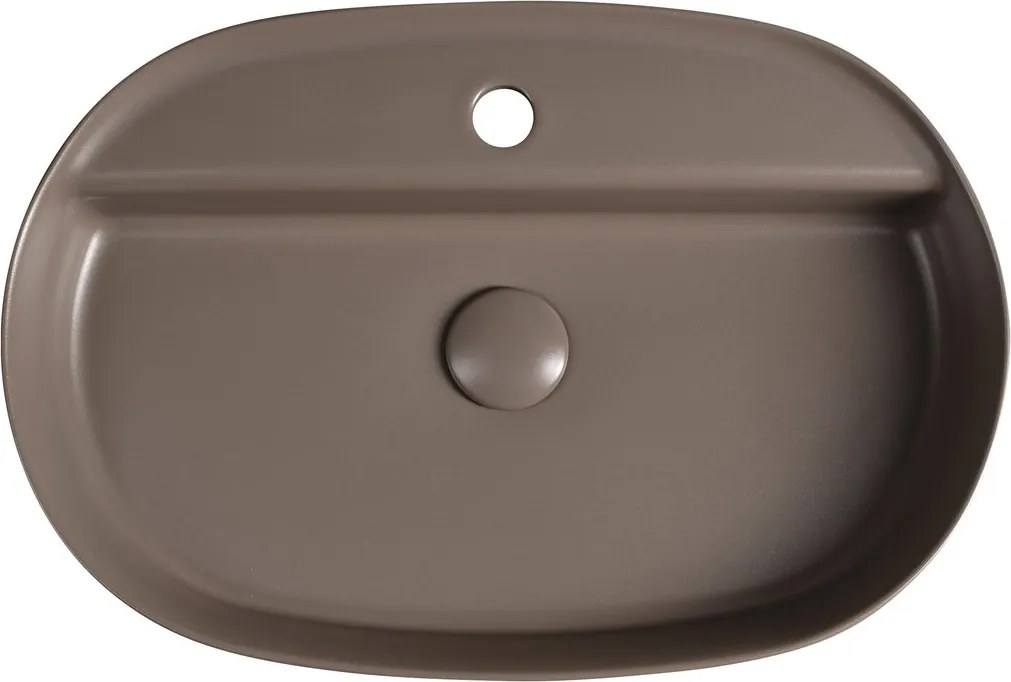 Isvea Isvea, INFINITY OVAL keramické umývadlo na dosku, 60x40cm, taupe, 10NF65060-2H
