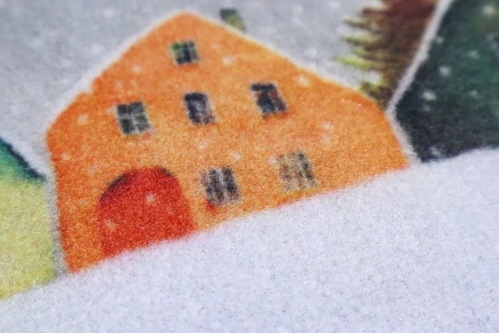 Mercury Flooring, Rohožka vianočná Zasnežená dedinka, 40x60, viacfarebná