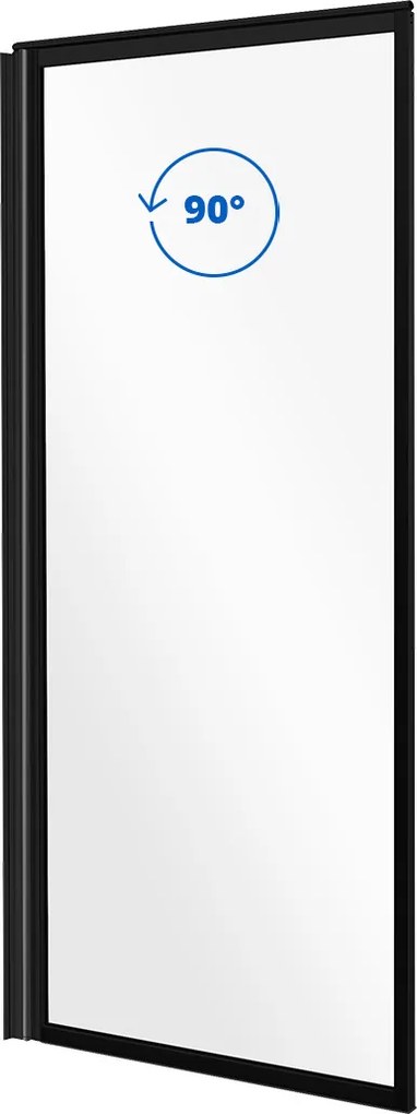 Besco Vaňová zástena ENZO BLACK 70140 (70x140 cm | Transparent)