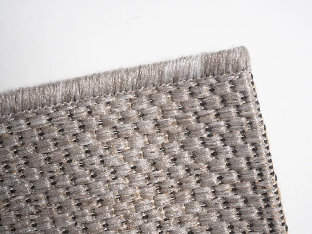 Devos koberce Kusový koberec FLOORLUX Silver / Black 20079 Spoltex – na von aj na doma - 120x170 cm