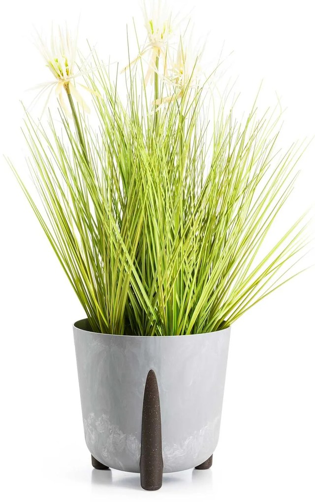 PLASTOVÝ KVETINÁČ MOSS 26X25 CM IMITÁCIA BETÓNU SIVÁ