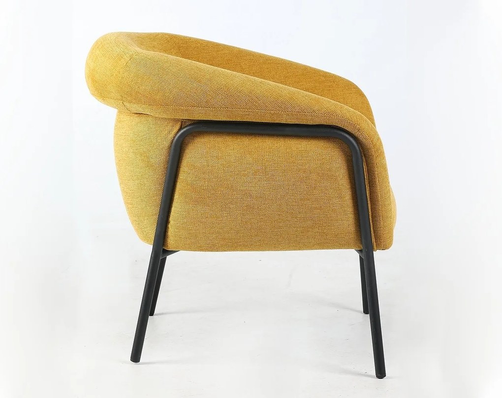 Dizajnové kreslo CLOVER BREGO, horčicové