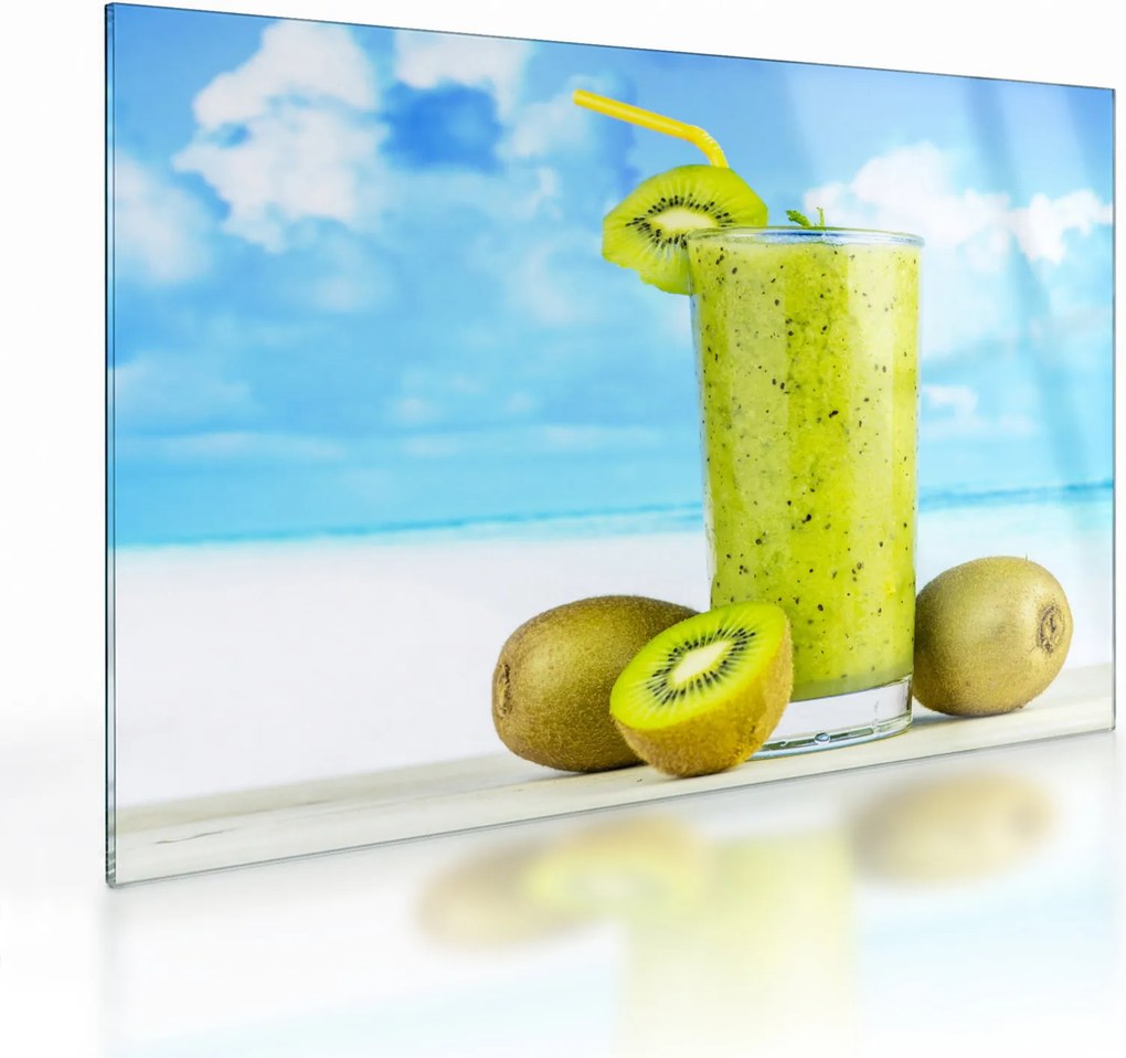 Sklenený obraz - kiwi smoothie (70x50 cm)