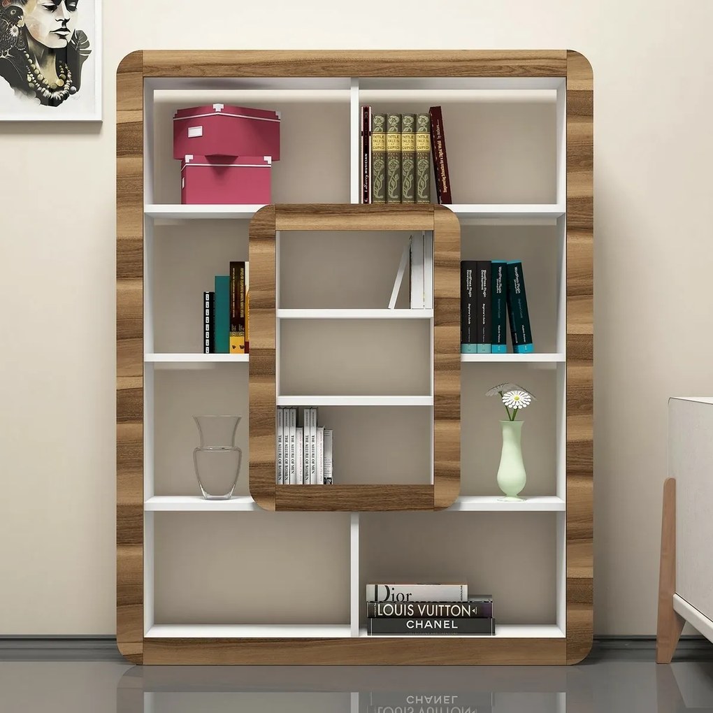 Knižnica Orkide White and Walnut