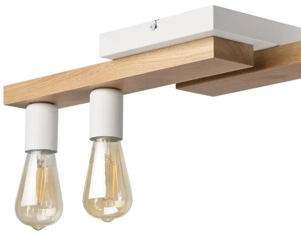 Prisadený luster MATTE 2xE27/15W/230V + 3xG9/5W/230V biela/dub