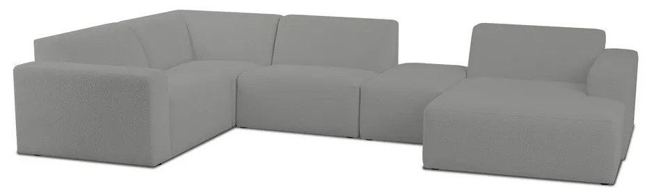 Sivá rohová pohovka z textílie buklé (do "U") Roxy – Scandic