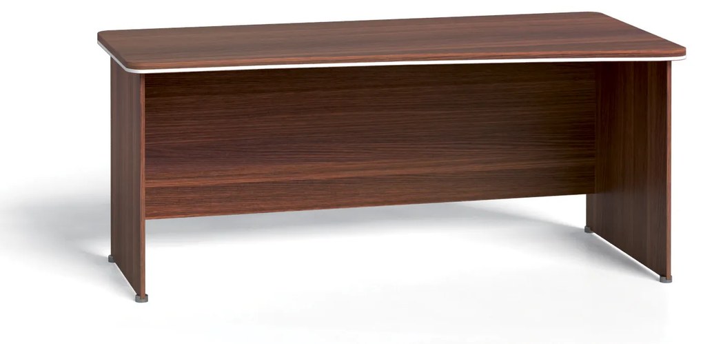 Rohový kancelársky písací stôl ARRISTO LUX, oblúk pravý, 1800 mm, orech
