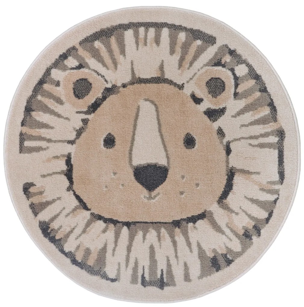 Hanse Home, Detský koberček Adventures 105966 Cream Grey kruh, 100x100 (priemer) kruh, šedá, detská izba