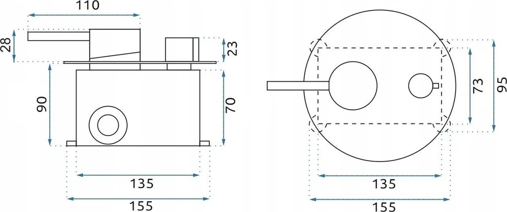 Rea Lungo, podomietková sprchová súprava s vaňovou výlevkou + box, medená lesklá, REA-P7998