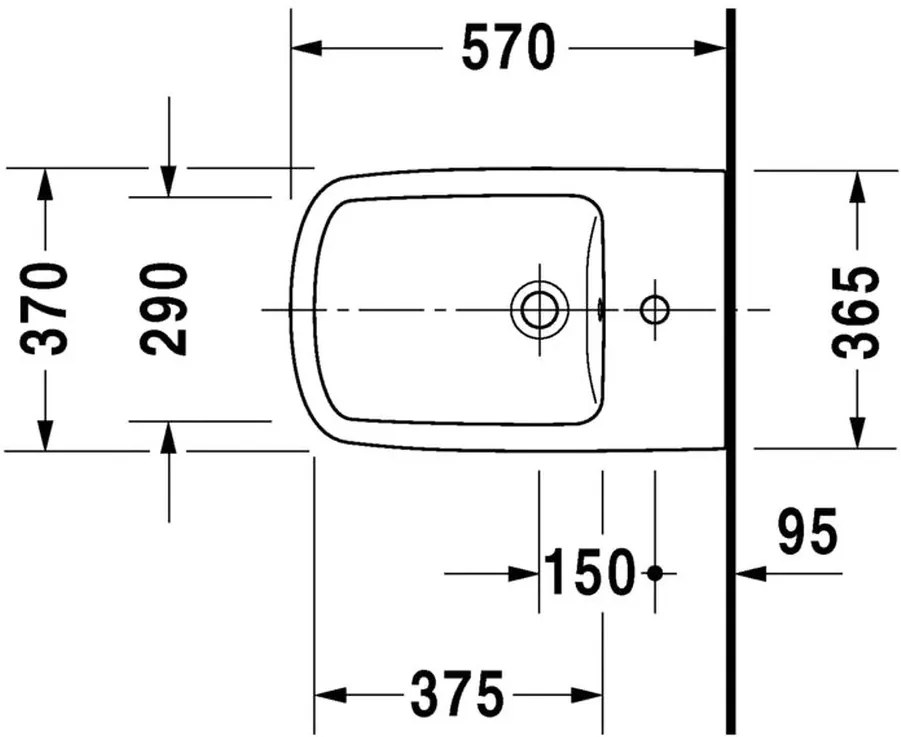 Duravit DuraStyle - Stojaci bidet, 1 otvor pre armatúru prepichnutý, 37x57 cm, biely 2284100000