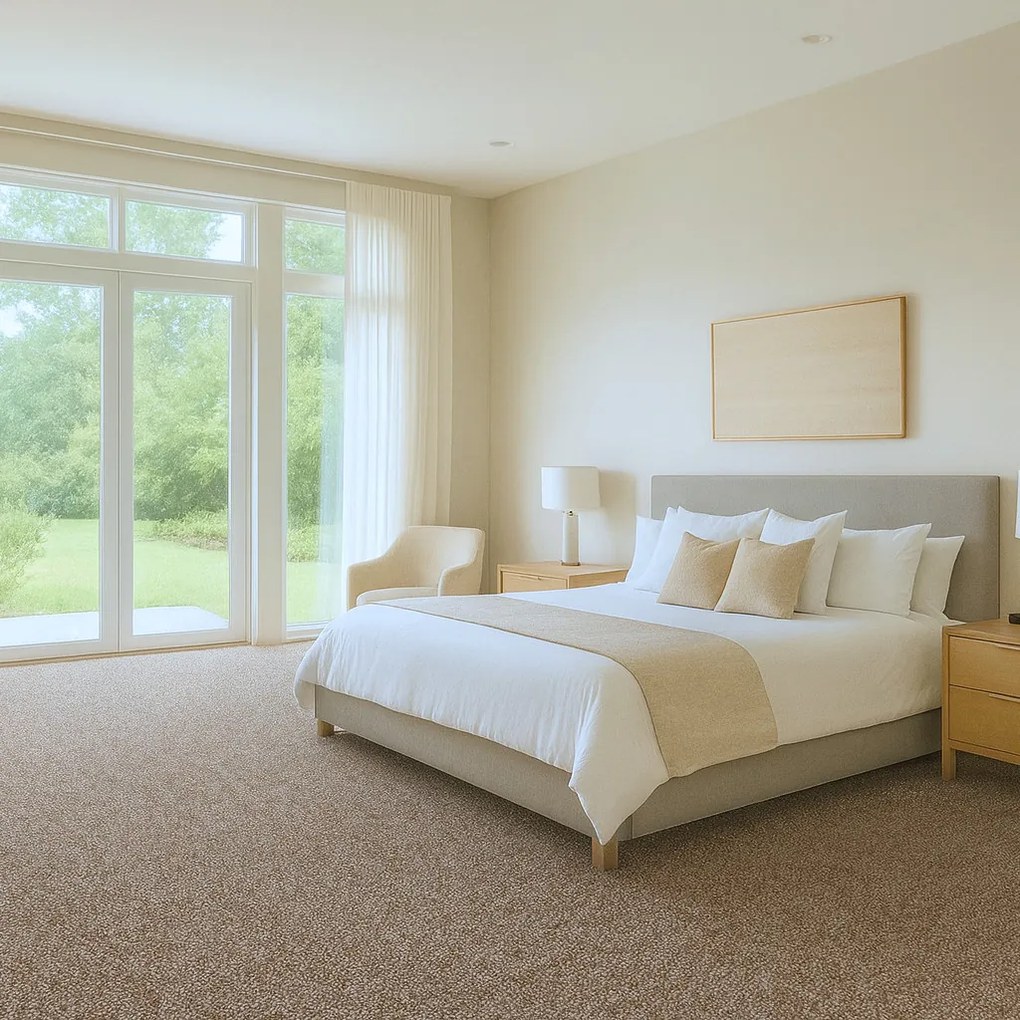 Spoltex, Metrážny koberec Balance 91 sv. hnedý, na mieru, šíře 4m, hnedá, filc, chodba / predsieň