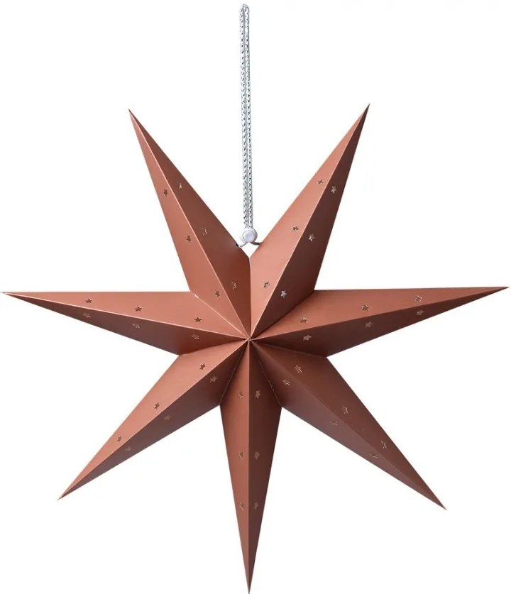 Hnedá závesná papierová hviezda - 45*15*45 cm