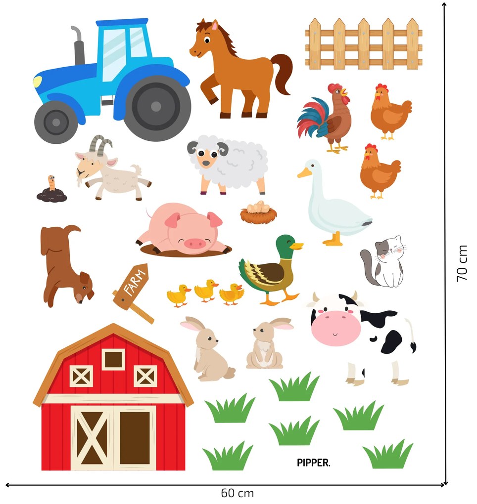 PIPPER. Samolepka na stenu "Farma"