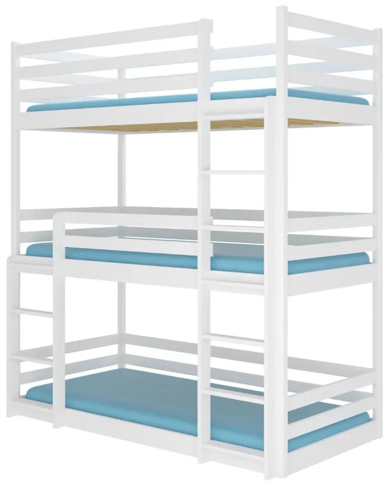 Poschodová posteľ TEDRO | 90 x 200 cm Farba: Biela