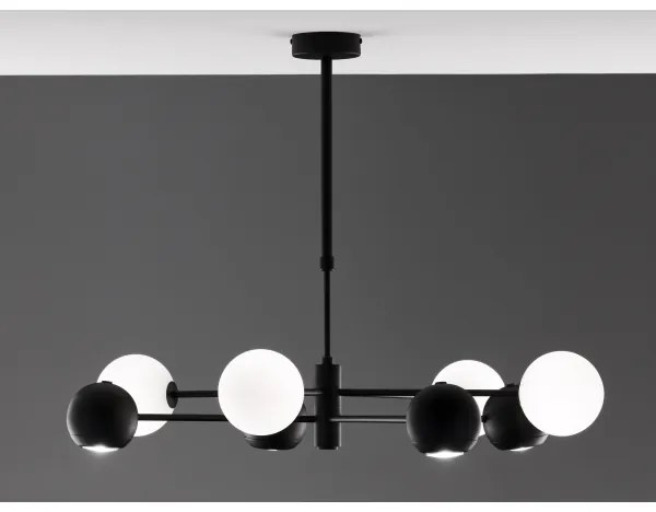 Jupiter 1998 - Luster na tyči MOKA 4xGU10/10W/230V + 4xG9/10W/230V čierna/biela