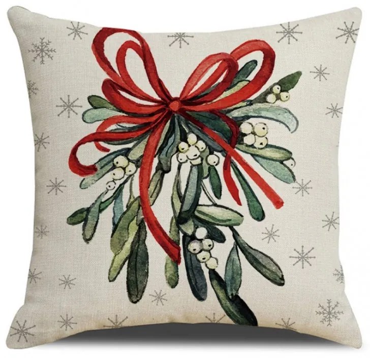 Vianočný povlak na vankúš MISTLETOE 45x45 cm, farebný