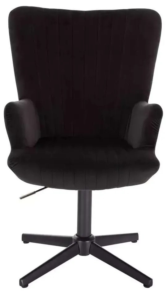 LuxuryForm DESIGN Kreslo AMADEO VELUR na čiernom kríži - čierné