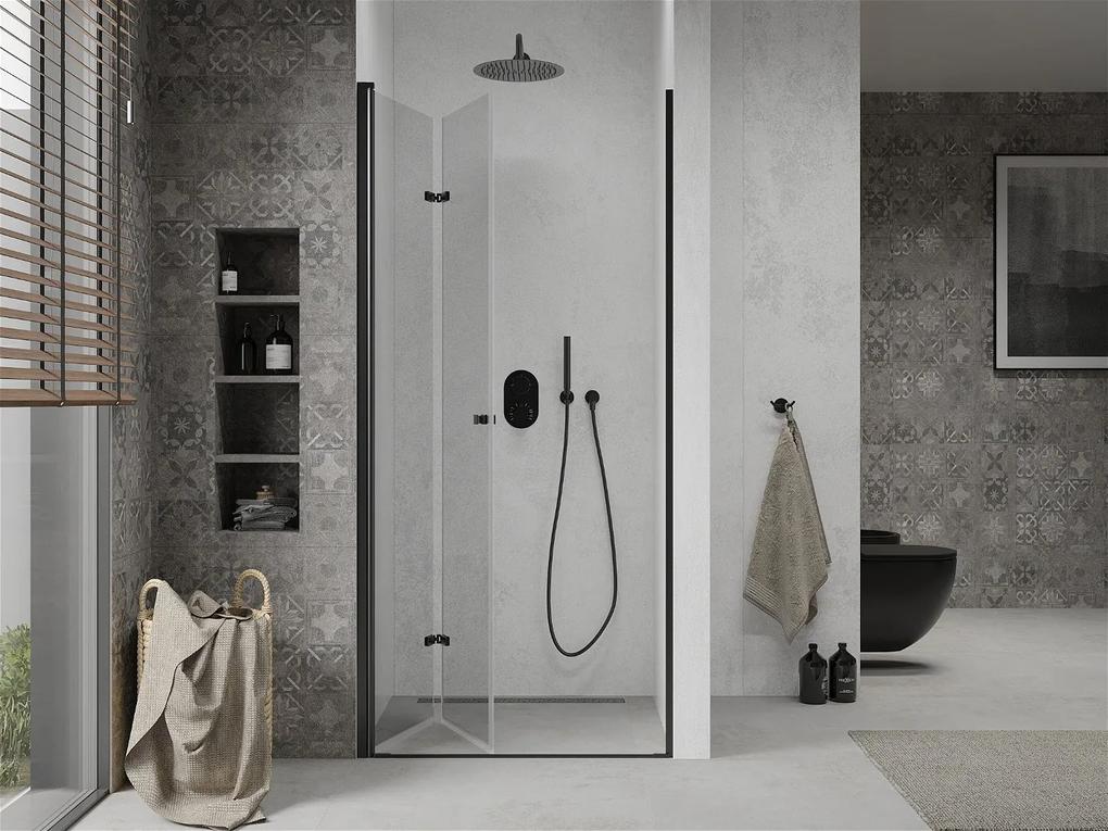 Mexen LIMA sprchové skladacie dvere ku sprchovému kútu 110 cm, čierna-priehľadná, 856-110-000-70-00