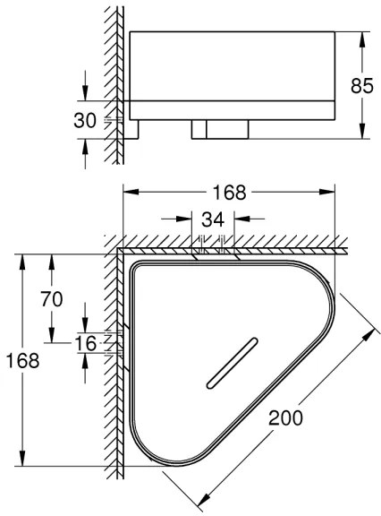 GROHE 41038000 - Rohová sprchová vanička SELECTION lesklý chróm