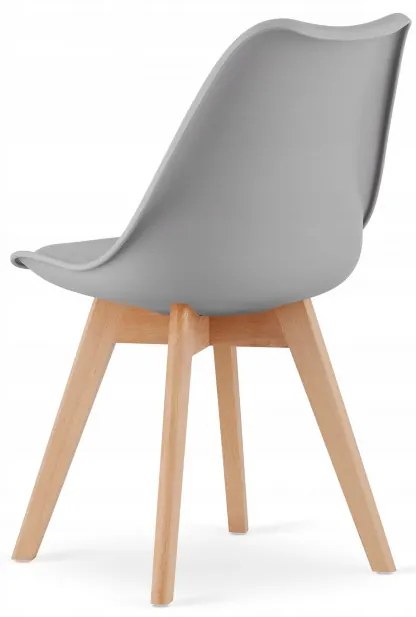 Jedálenský stôl TODI biely 80 cm so štyrmi stoličkami MARK sivé