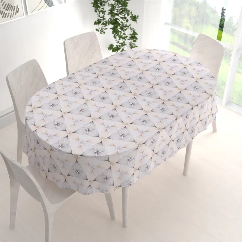 Biante Dekoračný oválny obrus PML-031 Designové geometrické obrazce na bielom 120x200 cm