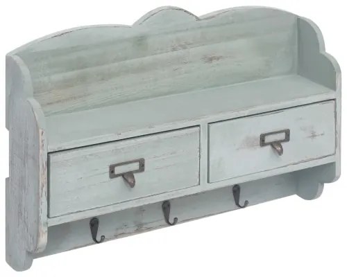 vidaXL Nástenný vešiak zelený 50x10x34 cm drevený-